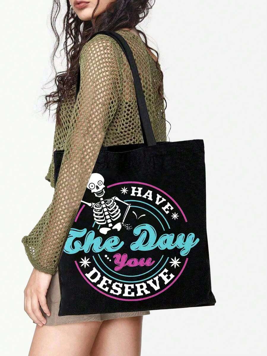 1入熱銷帆布包，流行經典耐用的簡約手提包和輕巧的手提包通勤辦公旅行周年慶生日禮物 - 黑色 - 查看 1