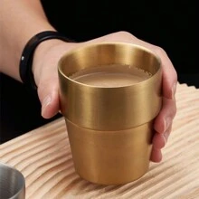 1入不銹鋼兩層隔熱杯，進階砂化工藝不留指紋，適用於家用、餐廳、咖啡館、野餐，可裝水、咖啡、茶、冷飲、牛奶 - 1 - 查看 10