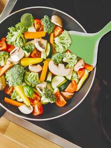 Silicone Pancake Spatula, Wide Pancake Turner Suitable For Eggs, Fish, Pizza & Steak, Heat-Resistant Kitchen Flipper For Nonstick Cookware - Green - View 4