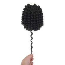 12英吋牙買加反彈系統鉤針女士裝，自然黑色彈性鉤針捲髮短款預綁定彎曲鉤針髮 - 黑色 - 查看 3