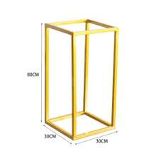 LIVINGANDHOME Living And Home 80cm/100cm Gold Rectangular Flower Stand - Elegant Metal Pedestal For Wedding & Event Decor - Gold - View 10