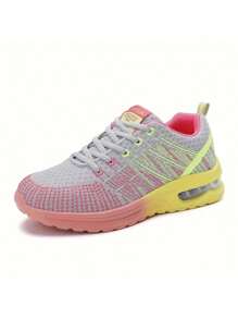 Atmungsaktive Sportschuhe für Damen mit erhöhter Höhe, gepolsterter Stoff, geeignet für alle Jahreszeiten, Outdoor-Wanderschuhe, rutschfeste leichte Lässig-Sneakers
