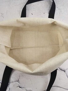 萌犬印花旅行手提袋，可攜式沙灘包，大容量時尚手袋，可愛犬花紋帆布袋，環保購物袋 - 綠色 - 查看 6