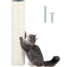 JOPOY 1 Root M8 Cat Scratching Post Replacement, 15.5 X 3 Inches Natural Sisal Cat Tree Post Replacement, Replacement Cat Scratching Post For Kitten Tree Tower Cat Furniture Accessories - White - View 1