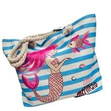 Large 49cm Women's Beach Bag Pool Holiday Rope Handle Fashion Summer Printed RD1095 - Putri duyung - View 2