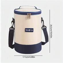 1 件新款圆形午餐袋，带肩带，多层圆形午餐盒袋，适合露营、野餐、教室、学校、办公室、厨房储藏和整理、厨房配件、储藏、厨房整理器、厨房用品、房间装饰、家居装饰。 - 彩色 - 查看 8