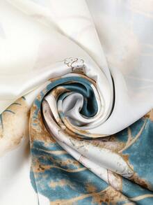 1pc Printed Beach Holiday Pareo Sarong Cover-Up With Scarf - Multicolor - View 4