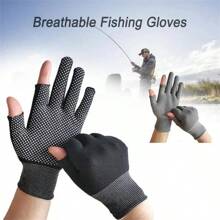 2 pares de guantes finos de primavera para ciclismo al aire libre, protección solar para hombres y mujeres, anti-ultravioleta, conducción, pantalla táctil, media-dedo, para pesca y trabajo