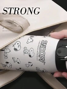 SNOOPY 1 件保温杯，男女皆宜的可爱弹出式盖子便携式冷水杯，316 不锈钢简易水杯，户外旅行杯，极具吸引力 - 彩色 - 查看 8