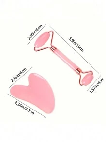 1/2 Pezzi Attrezzo di massaggi facciali Pink Bowlder Adatto per il massaggio del viso Strumento di Massaggio Facciale per donne Portatile e compatto Roller di massaggio per la bellezza delle donne