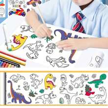 118吋/354吋/472吋塗鴉卷軸，DIY繪畫和著色，開發想像力藝術工具，適合聖誕節、感恩節、返校禮物（隨機樣式設計，不含顏色或筆）學校、學生、文具、學用品 - 彩色 - 查看 10