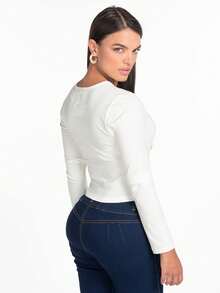 Blusa Dama Beige Manga Larga Mundo Terra 154907 - Beis - Ver 2