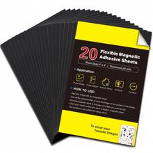 带粘性背衬的磁性纸 - 每张 4 英寸 X 6 英寸/5 英寸 X 7 英寸/8 英寸 X 10 英寸 - 具有强力自粘性的柔性磁性纸 - 用于照片和图片磁铁、贴纸和其他工艺磁铁的粘性磁性纸，是最佳礼物 - 黑色 - 查看 10