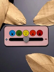 1pc Cute Mood Sliding Switch Metal Brooch, Creative Glow Enamel Badge For Men And Women Daily Wear