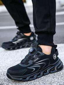 Men's Steel Toe Work Shoes Lightweight Breathable Slip-Resistant Industrial Work Boots For Construction Site - Black - View 6