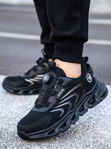 Men's Steel Toe Work Shoes Lightweight Breathable Slip-Resistant Industrial Work Boots For Construction Site - Black - View 2