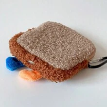 1pc Cute Earphone Storage Pouch, Plush Portable Earphone Protective Case, Bluetooth Earphone Bag,Christmas
