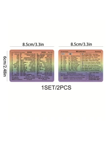 2 pièces Autocollant De Référence De Raccourci De Clavier Pour Ordinateur Portable, Étiquettes D'instructions De Fonction Pour Ordinateurs - dégradé de couleur - Voir 4