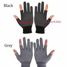 2 pares de guantes finos de primavera para ciclismo al aire libre, protección solar para hombres y mujeres, anti-ultravioleta, conducción, pantalla táctil, media-dedo, para pesca y trabajo