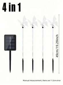 4pcs Solar Butterfly Garden Stake Lights - LED Decorative Pathway Lighting With 8 Modes, Outdoor Solar Powered Landscape Lamps For Yard, Patio, Flower Pots, Home Decor-Without Remote Control - Butterfly - View 6