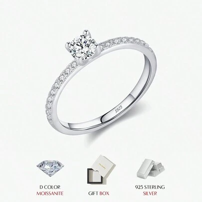 MODIAN 925 Sterling Silver D Color Moissanite Ring Delicate Square Lab Diamond Ring For Women Wedding Statement Jewelry