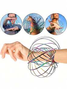 Colorful Liquid Flow Pressure Relief Magic Bracelet, DIY Bracelet Stress-Relieving Exercise Creative Prop Transformable Wire Loop - Multicolor - View 5