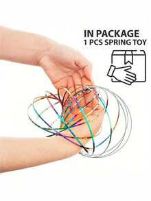 Colorful Liquid Flow Pressure Relief Magic Bracelet, DIY Bracelet Stress-Relieving Exercise Creative Prop Transformable Wire Loop - Multicolor - View 2