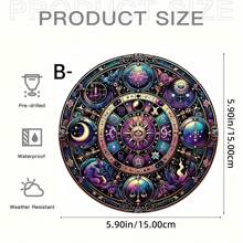 1pc, Đồ trang trí cửa sổ bằng acrylic nhuộm màu 5D giả, Tấm acrylic huyền bí, Đồ trang trí mặt trời hình tròn theo phong cách huyền bí, Đồ trang trí nhà cửa, Đồ trang trí sân vườn, Đồ trang trí treo ngoài trời, Quà sinh nhật cho những người yêu thích huyền bí - Nhiều màu - Xem 12