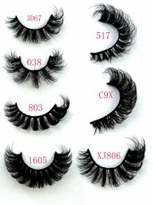 20 Pairs Fake Eyelashes Thick Long False Eyelashes Dramatic Lashes 3D Faux Mink Eyelashes Wholesale Full Strip False Eyelashes Manga Lashes Thick Lashes Cat Eye Fluffy Faux Artificial Mink Lashes D Curl Fake Eyelashes For Daily Party Cosplay Makeup - Black - View 10