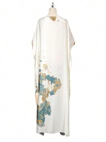 1pc Printed Beach Holiday Pareo Sarong Cover-Up With Scarf - Multicolor - View 3