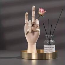 創意木質手勢活動關節木頭傢俱道具辦公室裝飾手型模型人體軟木人偶藝術繪畫傢俱木偶手掌手指關節可動桌子傢俱，卡通木質人物，木頭捏人人偶