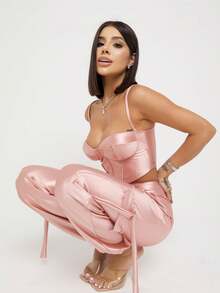 Women Two-Piece Outfits - Rusty Rose - View 3