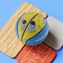 1pc Standard Size 5 Blue And Yellow Astronaut PU Basketball - Blue - View 6