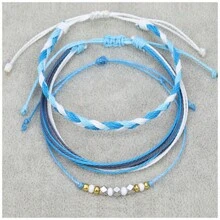 3 Stücke/Set "Surf String" Wellen Schnur Armbänder für Frauen, Mädchen und Teens - Freundschafts-Boho-Armbänder aus wasserdichtem, verstellbarem geflochtenem Garn. Ideal für Strandurlaub und als BFF-Geschenk.