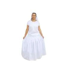 Roupa Feminina Umandanda Candomble Oxford Saia e Camisu 2 peças - Branco - Visão 3