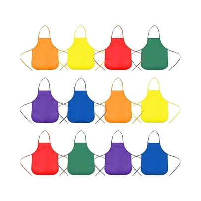 6/12/18 件套 6 色儿童绘画围裙，儿童美术罩衫，适合烹饪、烘焙、手工、实验室活动、绘画，圣诞节礼物