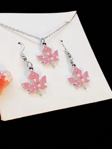 1 Bộ Bông tai hình lá phong màu hồng và ngọc trai giả Vòng cổ ngọt ngào, đáng yêu Thiết kế cá tính theo phong cách Hàn Quốc Bộ trang sức nữ để đeo hàng ngày - Nhiều màu - Xem 6