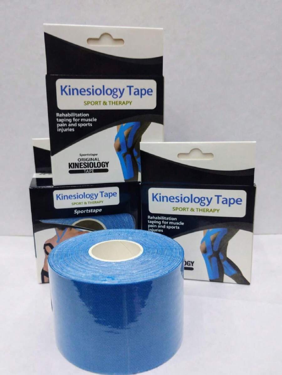Cinta Kinesiologica, para Proteccion Muscular, Cinta Respirable Deportiva - azul real - Ver 1