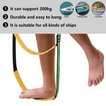 Boat Rope Ladder, Portable Fishing Boarding Rope Ladder, Swimming Ladder For Sailboat, Kayak And Canoe - Green - View 6