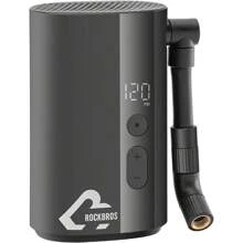 ROCKBROS Mini Bike Pump Electric 150PSI, 32s Fast Inflate Bike Tire Pump With Digigt Guage, Auto-Shutoff Air Pump With Presta And Schrader Valve - Black - View 1