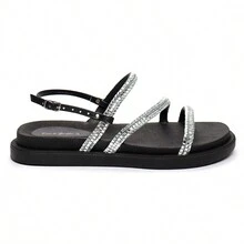 Women Flat Sandals - 黑色 - 查看 2