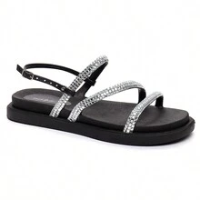 Women Flat Sandals - 黑色 - 查看 1