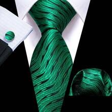 Men Formal Ties Pink Green Purple Blue Striped Wedding Tie And Handkerchief Square Set Vintage Necktie - Multicolor - View 16