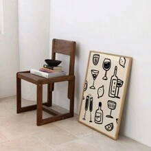 1 Stück, Drink Gläser Muster, Bunter Wein Muster, Retro Wandkunst, Küchen Wanddrucke, Ästhetik Dekoration, Galeriewand, Wohninspiration, 50*70cm (19.7*27.5in) ungerahmt - Verschiedenfarbig - Übersicht 7