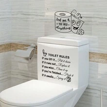 1pc Toilet Sticker, Toilet Paper Roll Shaped, Removable Wall Sticker For Bathroom And Home Decor - Multicolor - View 1