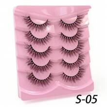 5 Pairs False Eyelashes Natural Looking Faux Mink Lashes Reusable Fake Eyelashes Suitable For Daily Makeup