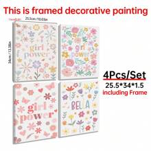 1 pieza Cartel de lienzo, Arte moderno, Letrero de madera para guardería, Decoración de guardería ideal para niñas: "Girl Power" en estilo boho, Regalo ideal para dormitorio, sala de estar, pasillo, arte de pared, decoración de paredes, decoración de otoño, decoración de habitación, sin marco, arte de pared, murales decorativos, decoración del hogar, arte del póster - Multicolor - Ver 26