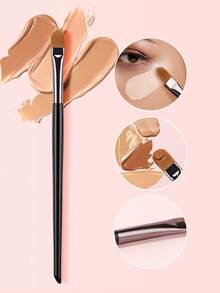 1 pieza Brocha de corrector para cubrir granos, manchas y ojeras, con un efecto fino e invisible, herramienta portátil de maquillaje,pinceles de maquillaje brochas para maquillaje cepillo maquillaje pincel maquillaje pinceles para maquillaje - Negro - Ver 1