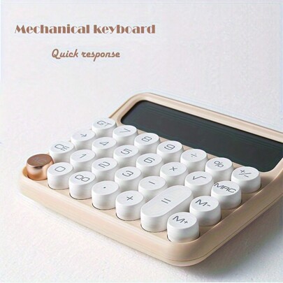 1pc, Aesthetic Calculator Desktop 12 Digit With Large LCD Display, Candy Color Calculator Big Buttons, Sensitive Buttons, Calculator Office, Flexible Keyboard Calculator<Shipment Without Battery> Back To School
