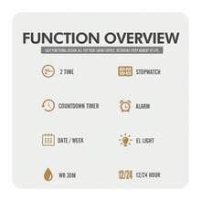 SKMEI商務男士不銹鋼防水手錶，搭配EL背光、碼錶功能，熱銷跨境電子手錶 - 金色 - 查看 4